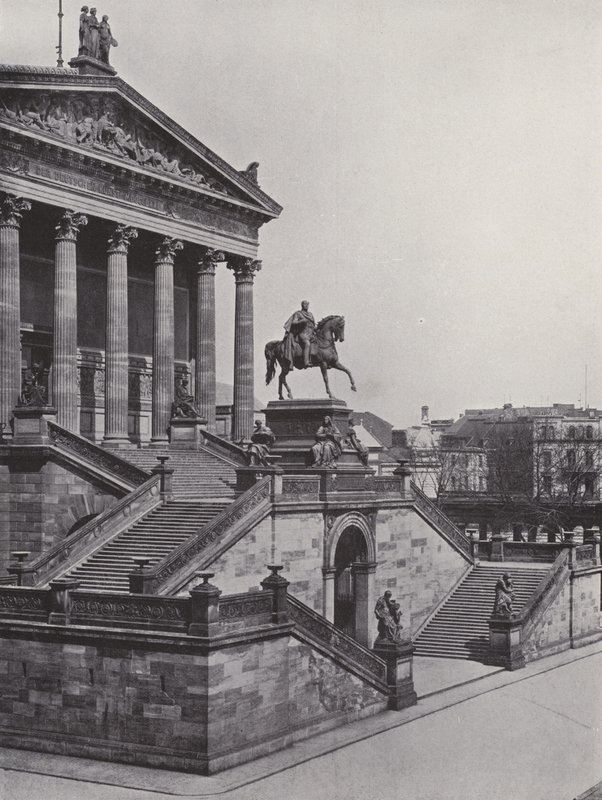 Nationalgalleriet och monumentet Friedrich Wilhelm IV (s/v foto) av Photographer German