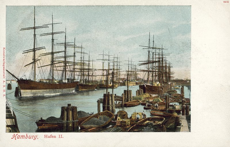 Port, Hamburg (färgfoto) av Photographer German