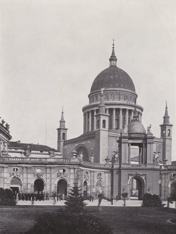 Potsdam, Stadtschloss, Fortunaportal och St Nikolaikirche (s/v foto) av Photographer German