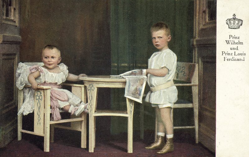 Prins Wilhelm och prins Louis Ferdinand av Tyskland (färgfoto) av Photographer German