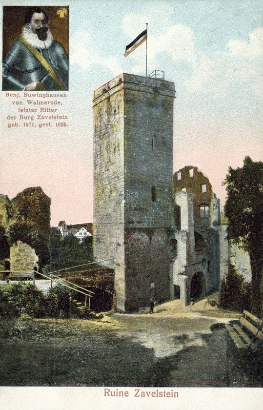 Ruinerna av slottet Zavelstein, Tyskland (färgfoto) av Photographer German