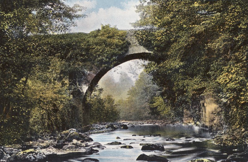 Irland: Dargle Bridge, County Wicklow (färgat foto) av Photographer Irish