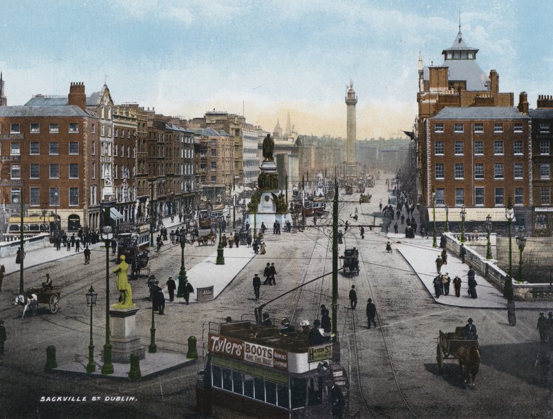 Sackville Street, Dublin (färgfoto) av Photographer Irish
