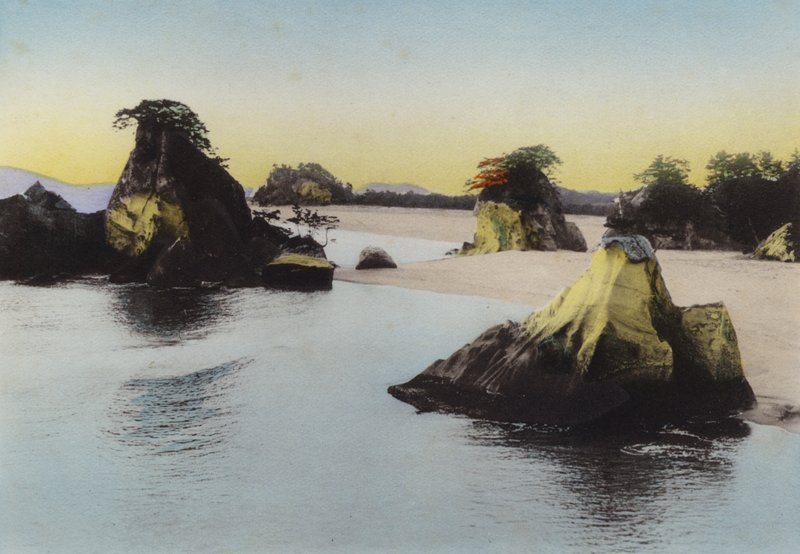 Japan, ca 1912: Matsushima, i Inlandshavet en av tre uppmärksammade scener i Japan (foto) av Photographer Japanese