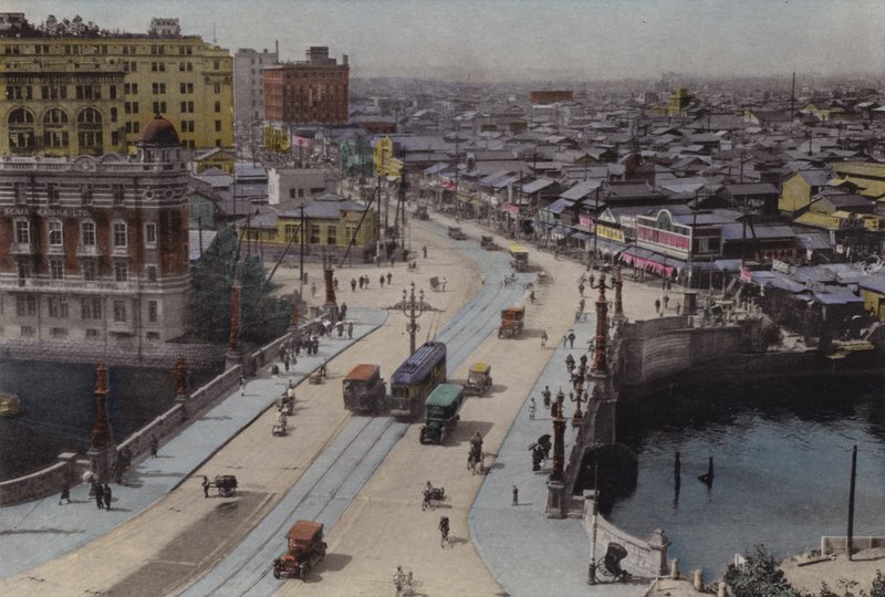 Japan, cirka 1912: Nihonbasi Street, Tokyo (foto) av Photographer Japanese