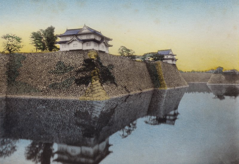 Japan, ca 1912: Osaka-slottet byggt 1583 av Hideyoshi (foto) av Photographer Japanese