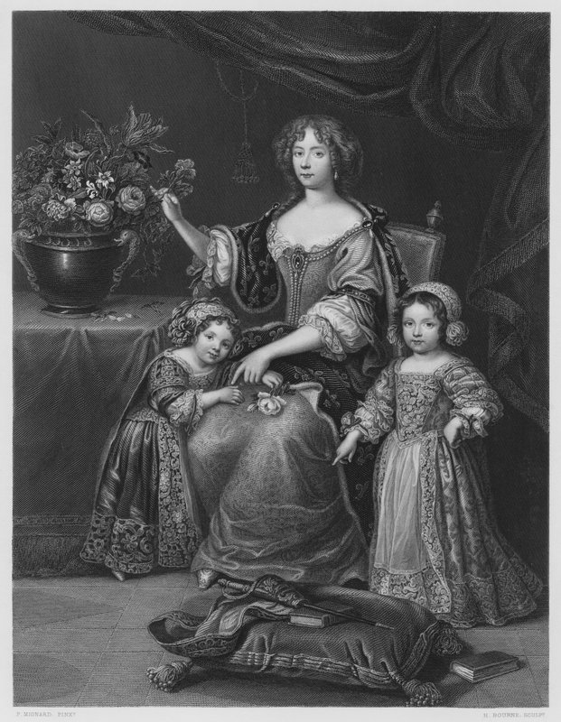 Henrietta av Orleans, dotter till Karl 1, från bilden i Kungliga Samlingen av Pierre Mignard