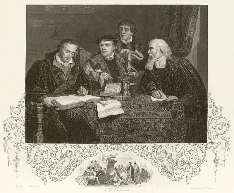 Luther, Melancthon, Pomeranus och Cruciger av Pierre Antoine Labouchere