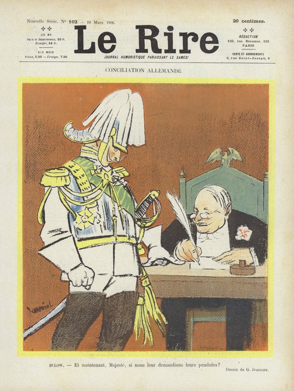 tysk förlikning. Illustration för Le Rire av Pierre Georges Jeanniot