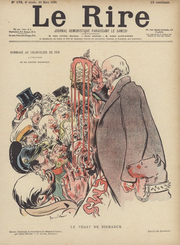 Toasten av Bismarck. Illustration för Le Rire av Pierre Georges Jeanniot