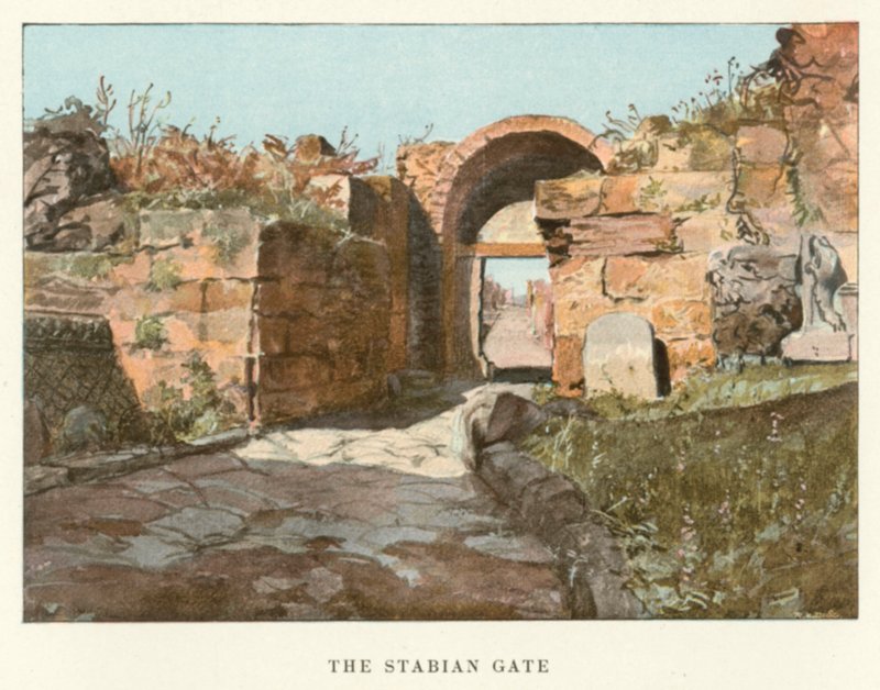 Stabianporten (färg litho) av Pierre Gusman