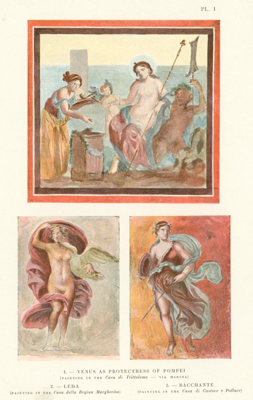 Venus S. Protector of Pompeii, Leda, Bachchante (Black Litho) av Pierre Gusman