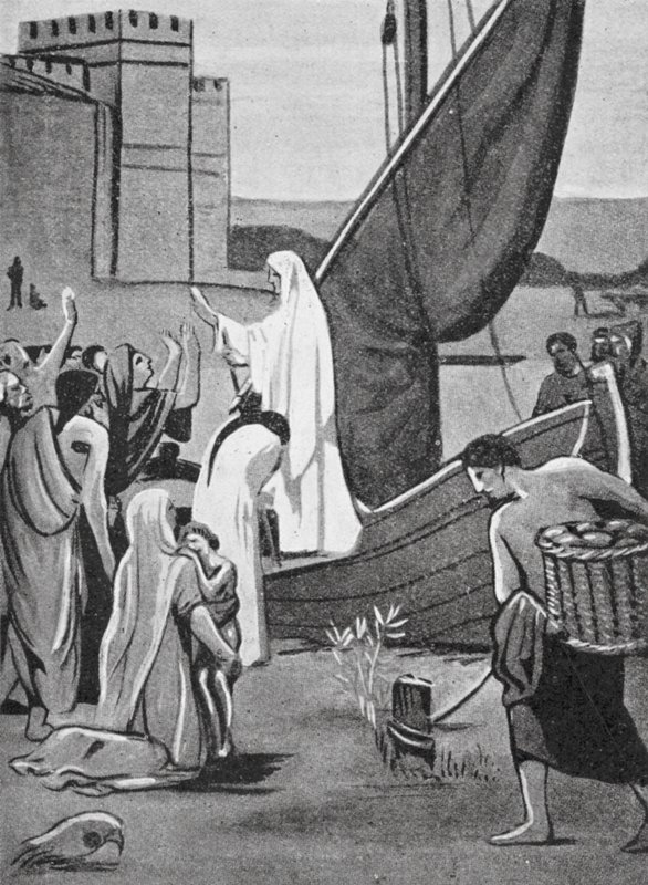 S:ta Genevieve förser Paris med förnödenheter (litografi) av Pierre Puvis de Chavannes