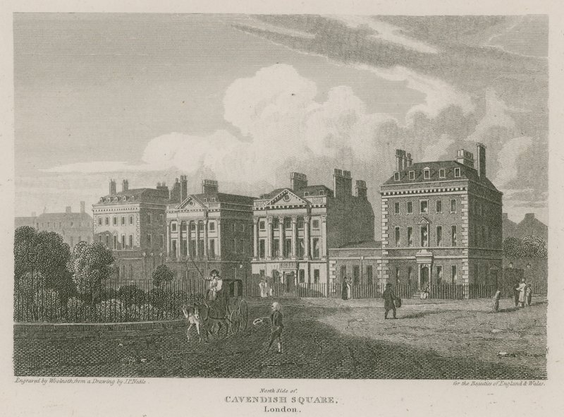 Norra sidan av Cavendish Square, London av Pieter Jansz. Quast