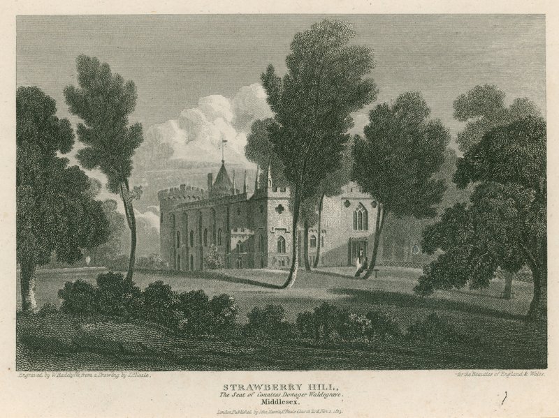 Strawberry Hill, Twickenham, London; Sätet för enkegrevinnan Waldegrave av Pieter Jansz. Quast