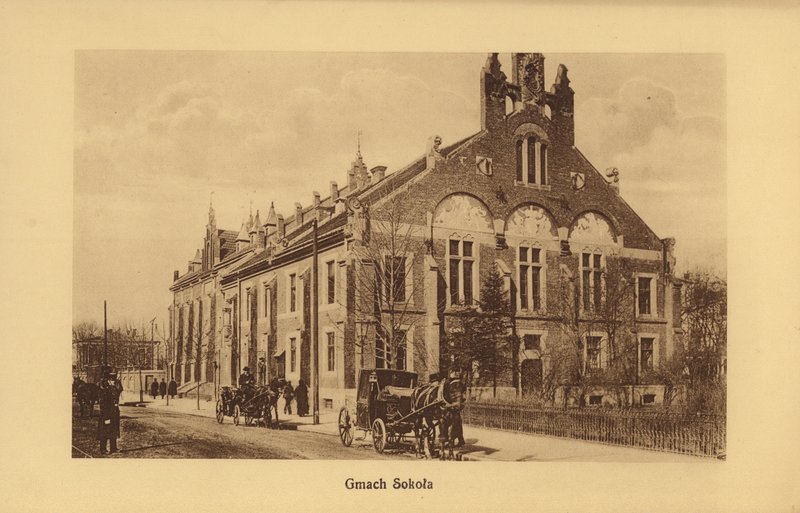 Krakow-Krakau: Sokola-byggnaden (svartvitt foto) av Polish Photographer