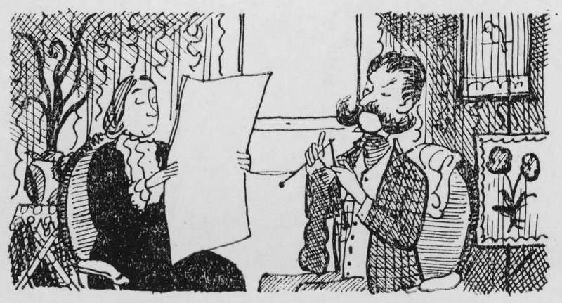 Man stickning (litho) av Pont