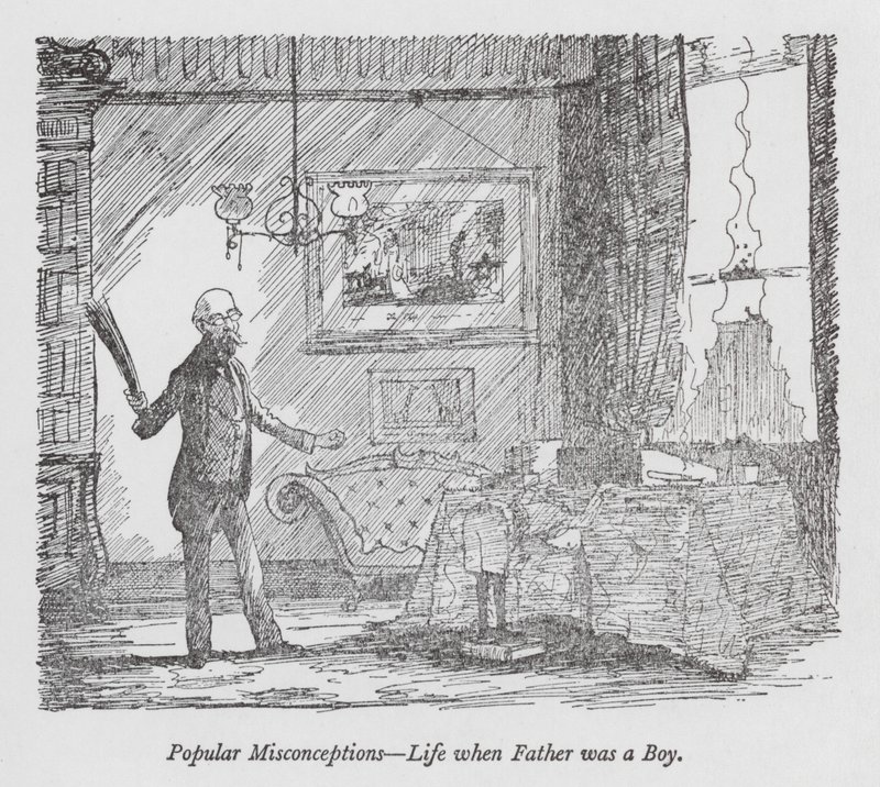 Populära missuppfattningar - Livet när far var en pojke (litografi) av Pont (1908 40)