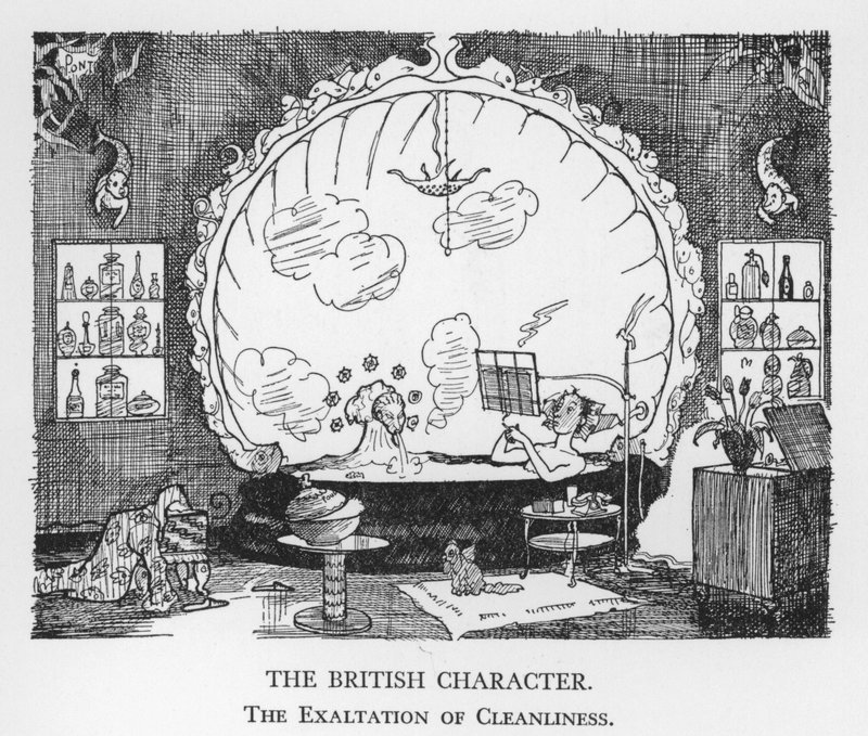 The British Character, The Exaltation of Cleanliness (litho) av Pont