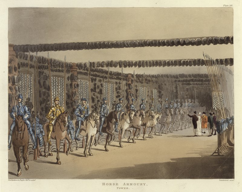 Hästars vapenförråd av Pugin and Rowlandson