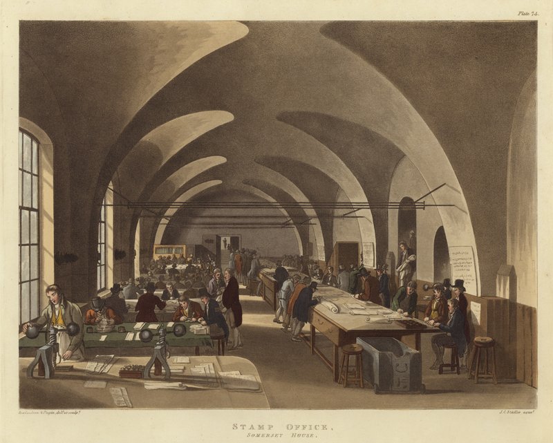 Frimärkskontoret av Pugin and Rowlandson