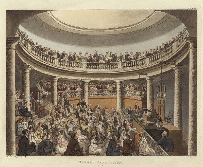 Surrey institution av Pugin and Rowlandson