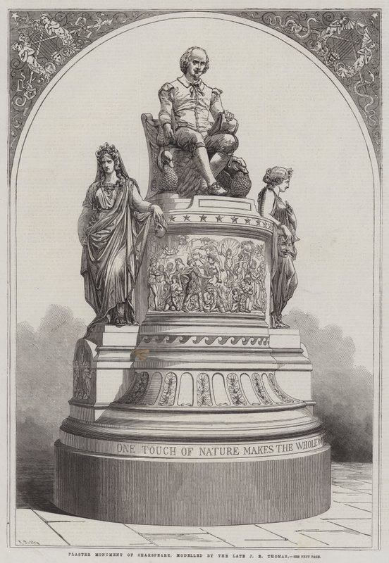 Gipsmonument av Shakespeare, modellerad av den sene J E Thomas av R. Dudley
