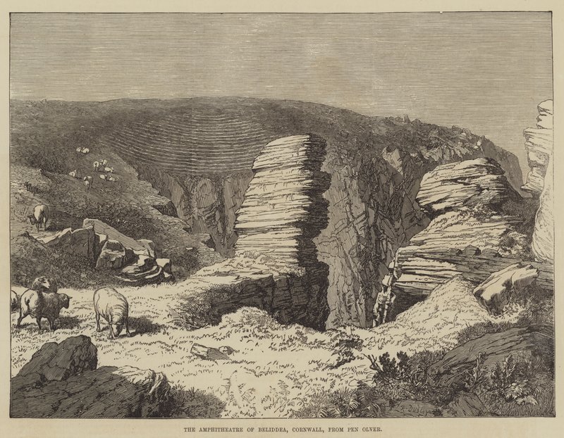 Amfiteatern i Beliddea, Cornwall, från Pen Olver av R. Dudley
