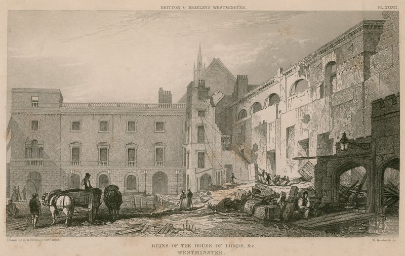 Ruinerna av överhuset, Westminster av R. W. Billings