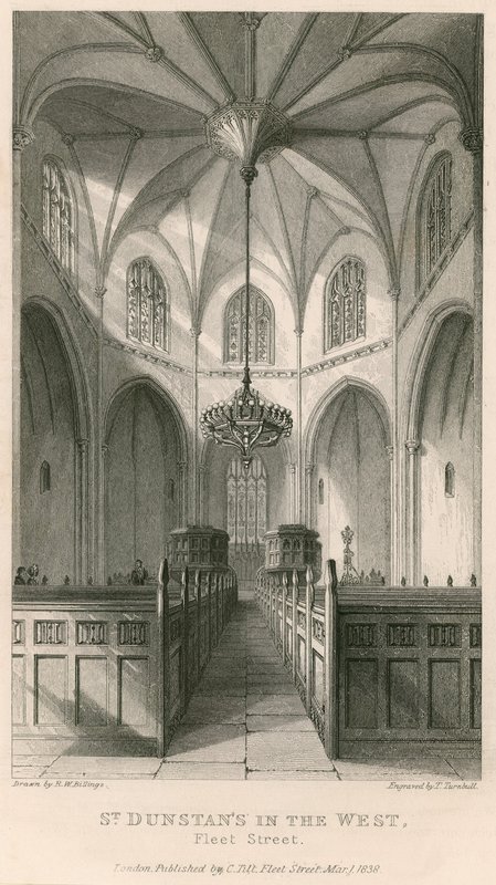 St Dunstans i väst; St Dunstans kyrka, Fleet Street, London av R. W. Billings