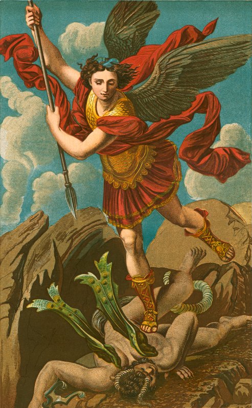 St Michael besegra Satan av Raffaello Sanzio Raphael