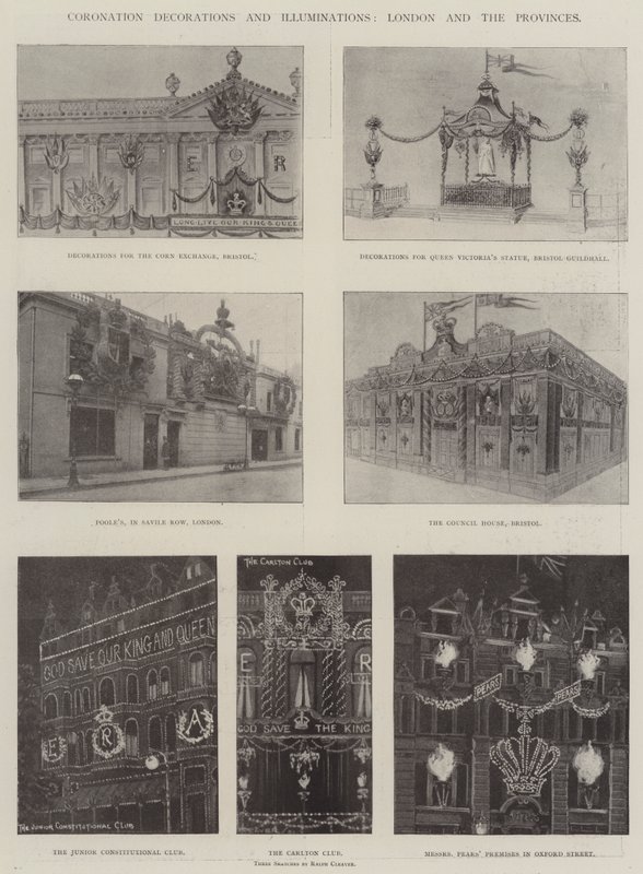 Kröningsdekorationer och belysningar, London och provinserna av Ralph Cleaver
