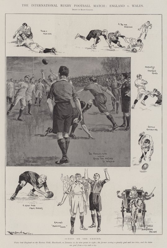 Den internationella rugbymatchen, England mot Wales av Ralph Cleaver