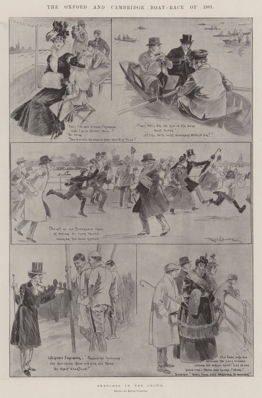 Båttävlingen mellan Oxford och Cambridge 1901 av Ralph Cleaver