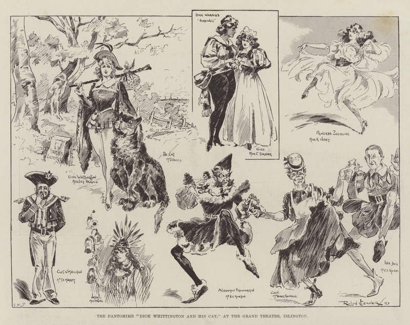 Pantomimen Dick Whittington och hans katt, på Grand Theatre, Islington av Ralph Cleaver