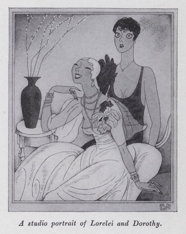 Illustration för "But Gentlemen Marry Brunettes" av Anita Loos (litho) av Ralph Barton