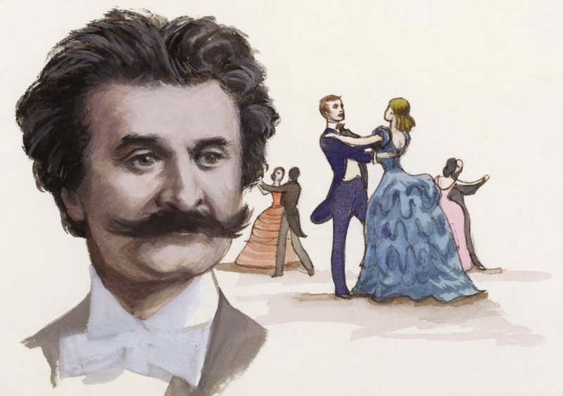 Johann Strauss den yngre (gouache på papper) av Ralph Bruce