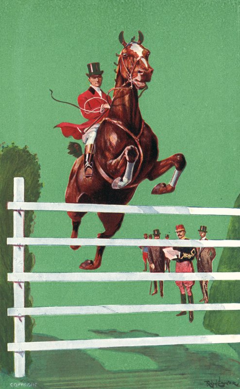 International Horse Show, Olympia, London, juni 1908 (färg litho) av Ralph Cleaver