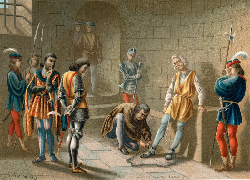 Columbus kedjad under order av Bobadilla av Ramon Puiggari