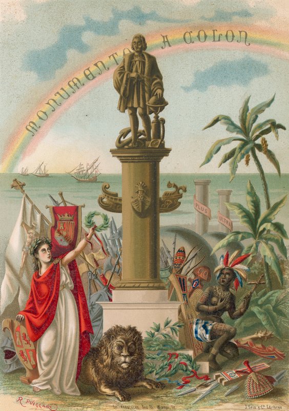 Frontispice till boken om Columbus av Ramon Puiggari