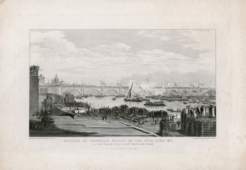 Waterloo Bridge, London, öppnar den 18 juni 1817 av Ramsay Richard Reinagle