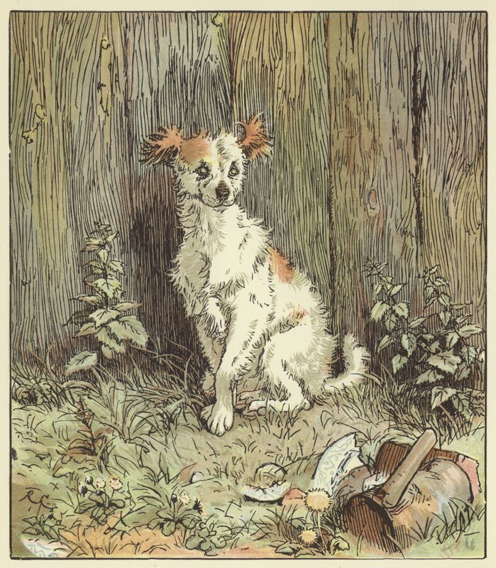An Elegy On The Death Of A Mad Dog (färg litho) av Randolph Caldecott