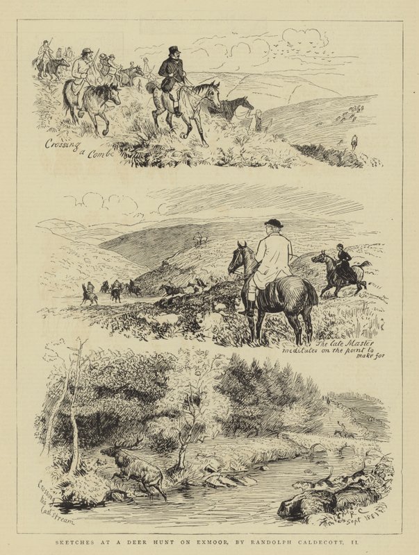 Skisser på en hjortjakt på Exmoor av Randolph Caldecott
