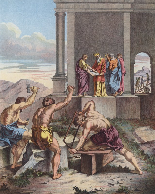 Salomo övervakar byggandet av Jerusalems tempel av Raffaello Sanzio Raphael