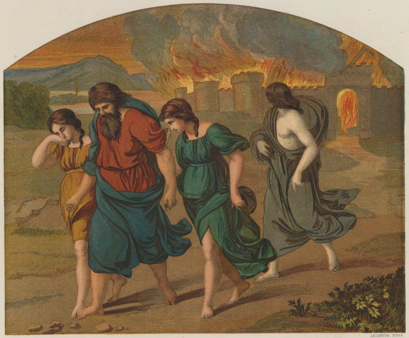 Lots och familjens flykt från Sodom av Raffaello Sanzio Raphael