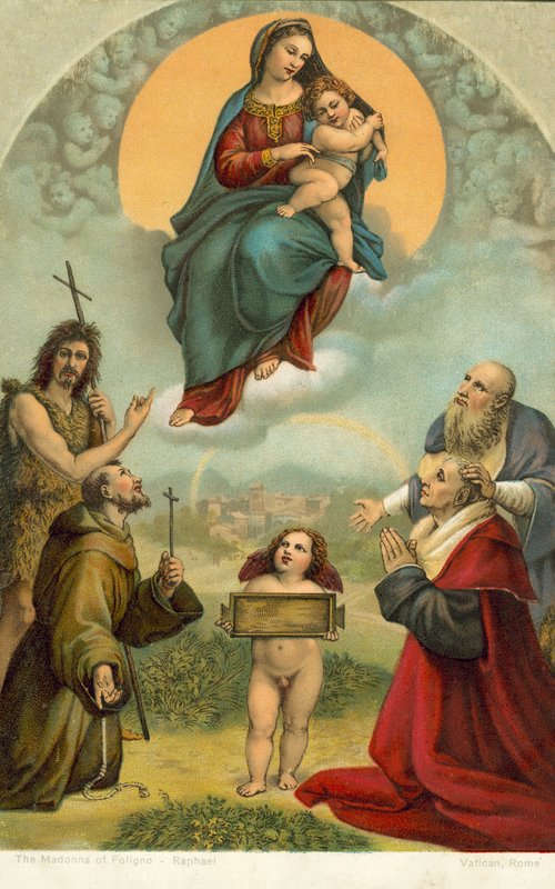 Madonna av Foligno (kromolit) av Raphael (1483 1520) (after)