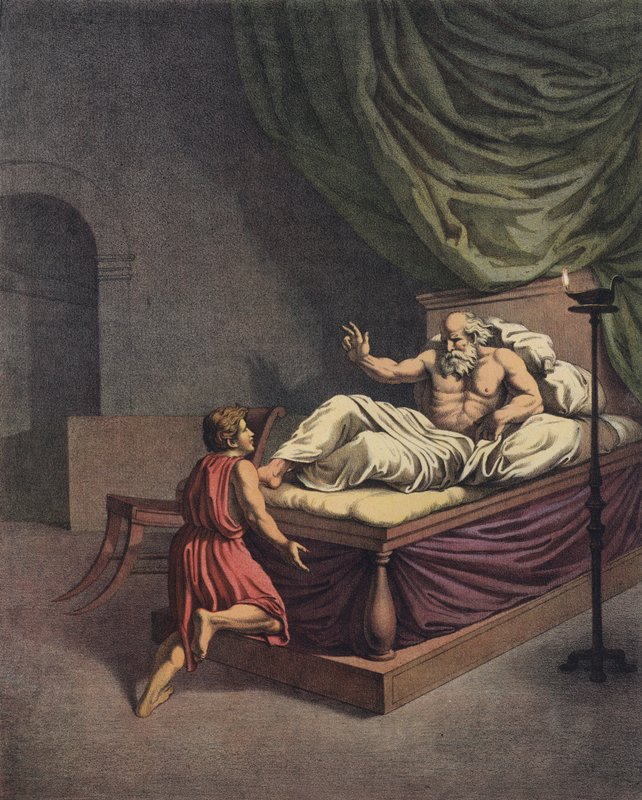 Samuel går till Eli efter att ha hört en röst ropa hans namn (färg litho) av after Raphael