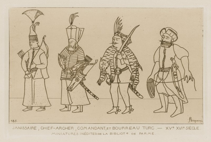 Janissary, chefsbågskytt, befälhavare och turkisk bödelsman av Raphael Jacquemin