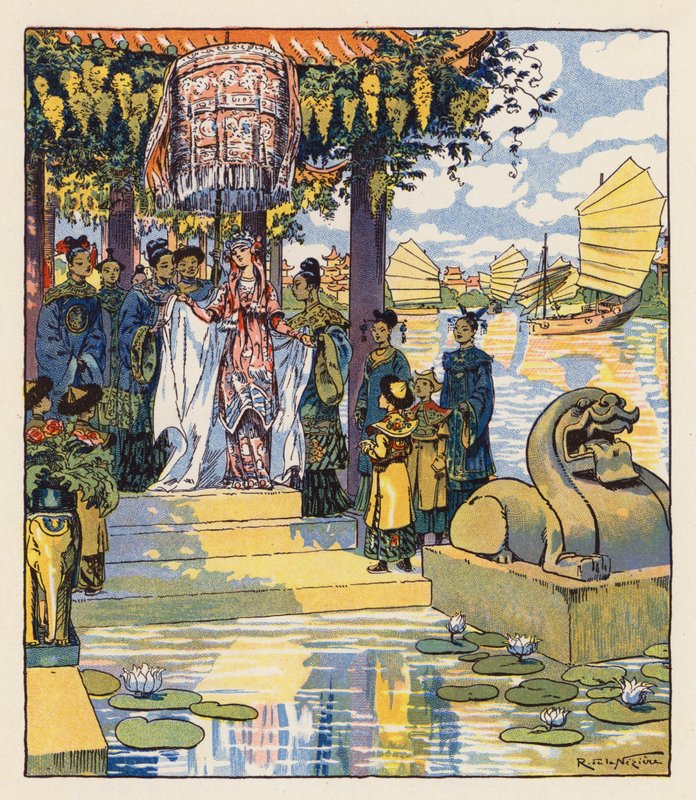 Les Mille et Une Nuits / Tusen och en natt (färglitografi) av Raymond de la Neziere