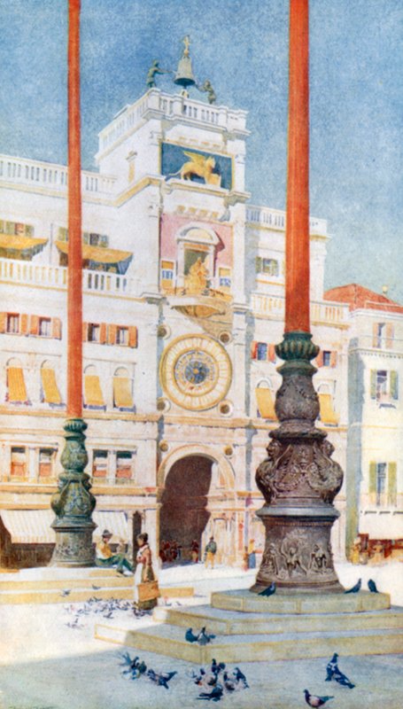 Klocktornet (färglitografi) av Reginald Barratt